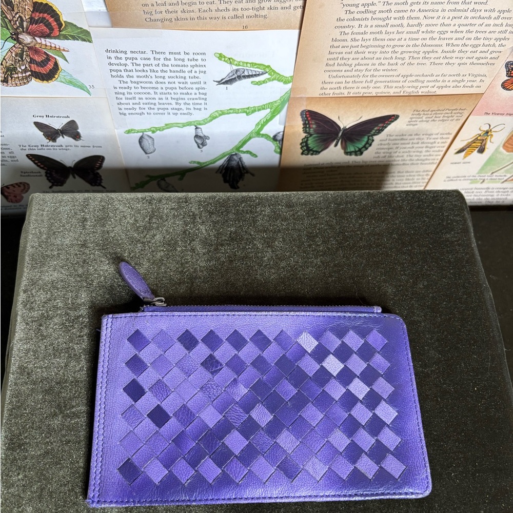 Purple woven Wallet